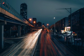 夜晚车流轨迹