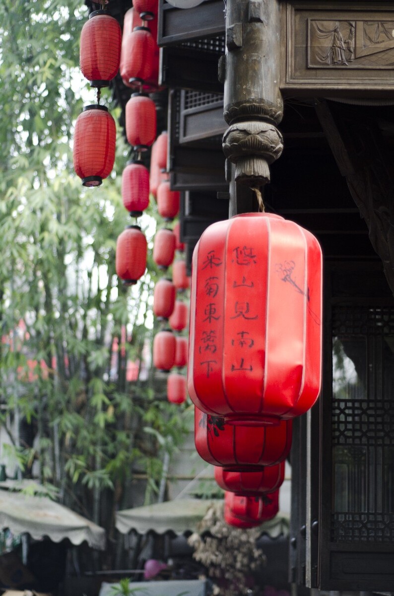 成都 锦里 武侯祠 蜀文化 竹 围栏 葫芦 屋檐 老街 灯笼 中国福 锦囊 蜀绣