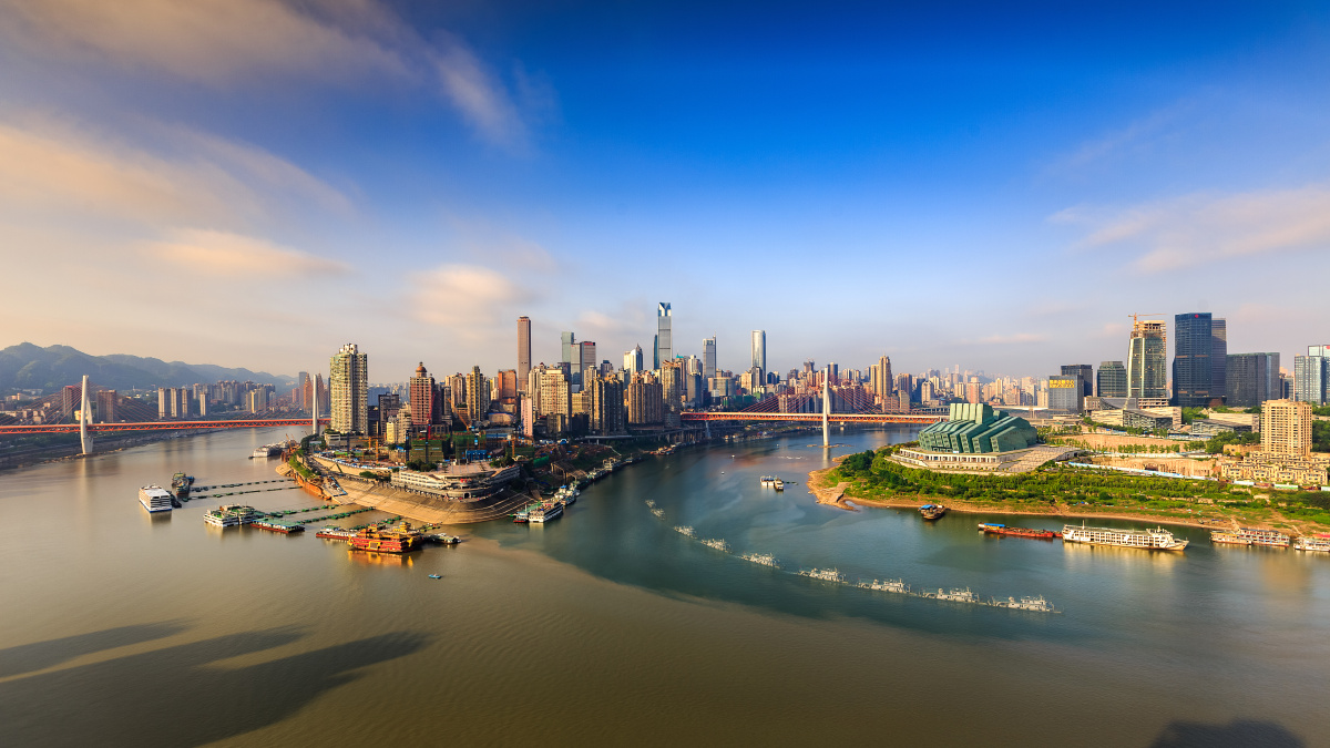 摄于重庆渝中半岛,长江,嘉陵江两江交汇,景色壮观.