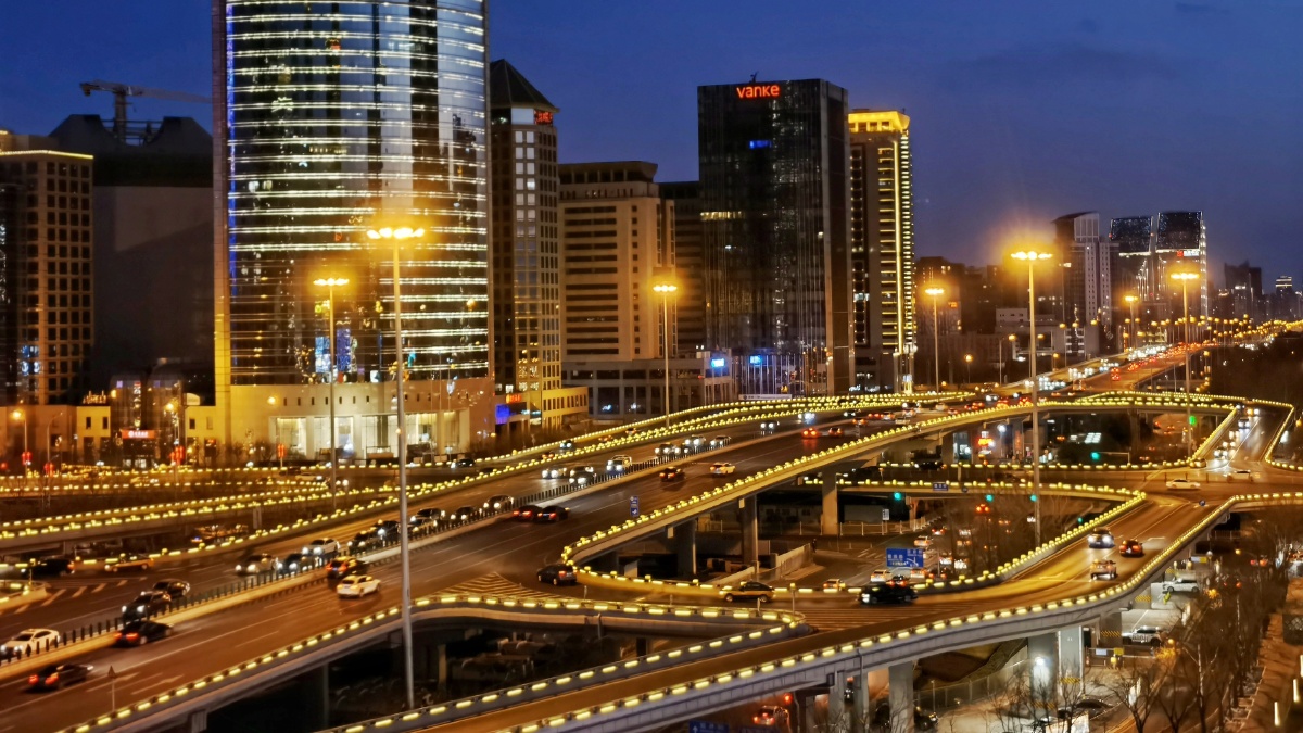 国贸桥节日夜景