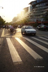 street in the sunset
