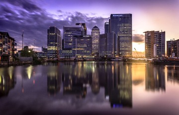 canary wharf金融城日落