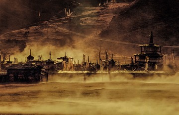 25《风涌佛塔》1995年2月12日摄于康定塔公寺