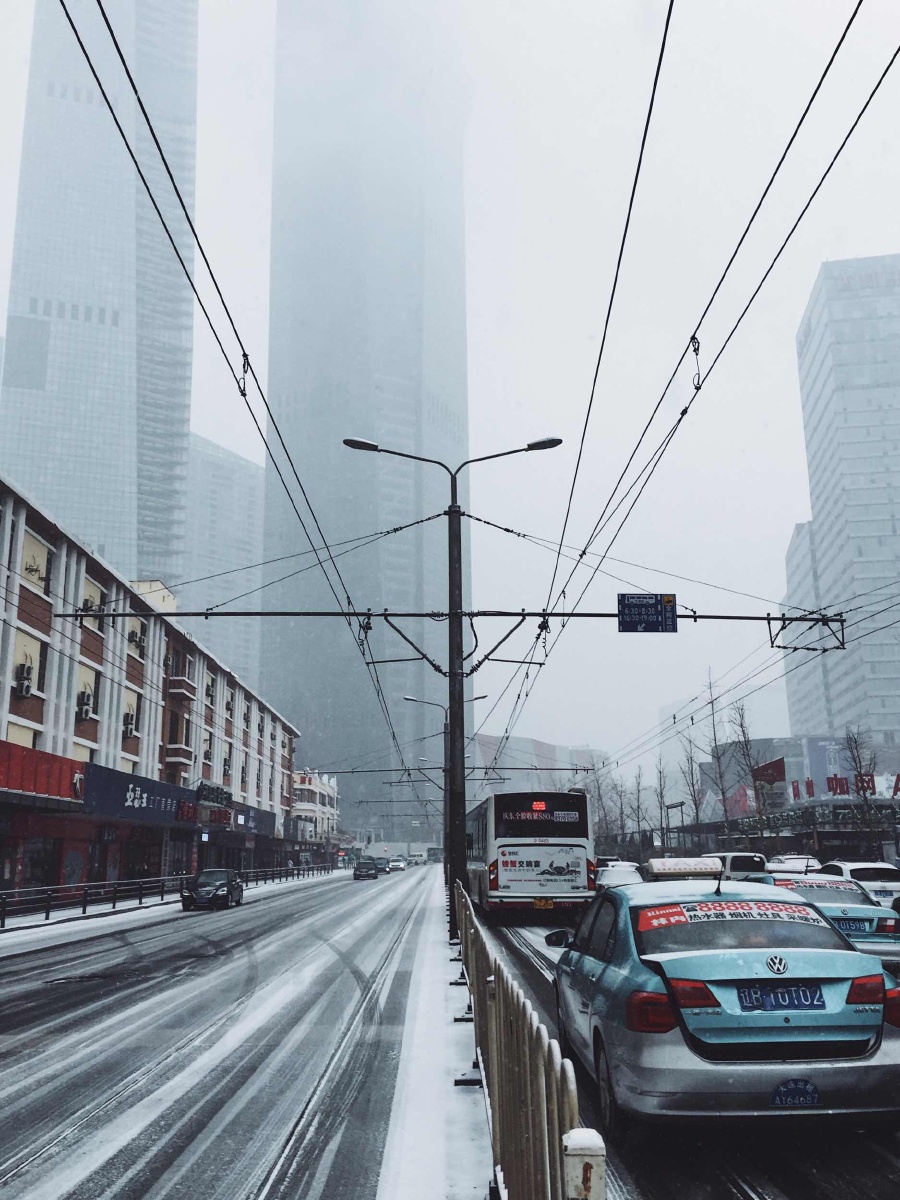 雪下的那么深 - 风光, 城市, 手机, 胶片, 后期, 大