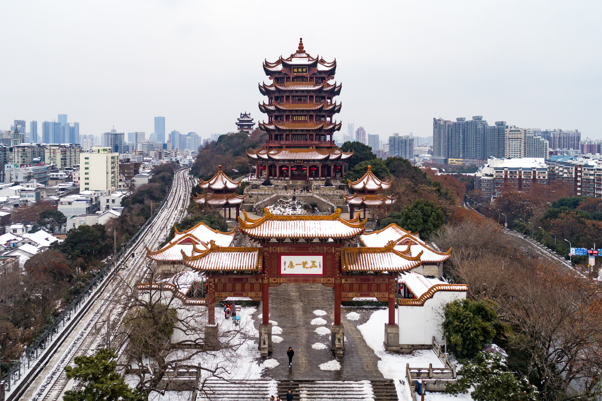 武汉.雪中黄鹤楼