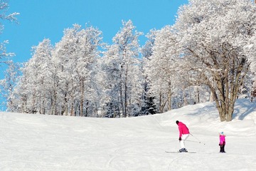 nordic life: 小女孩跟着妈妈学滑雪