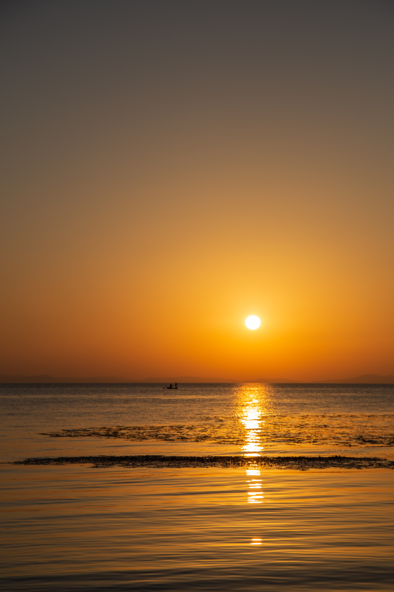 江苏苏州太湖冲山岛日落风光