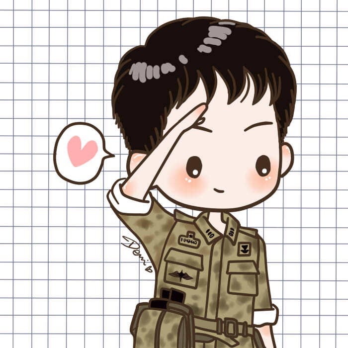 卡通版太阳的后裔还有情头噢嘿嘿嘿我爱死了宋仲基