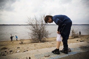 football kids near volga