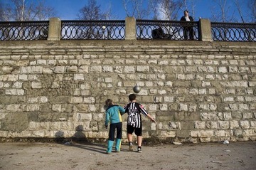 football kids near volga