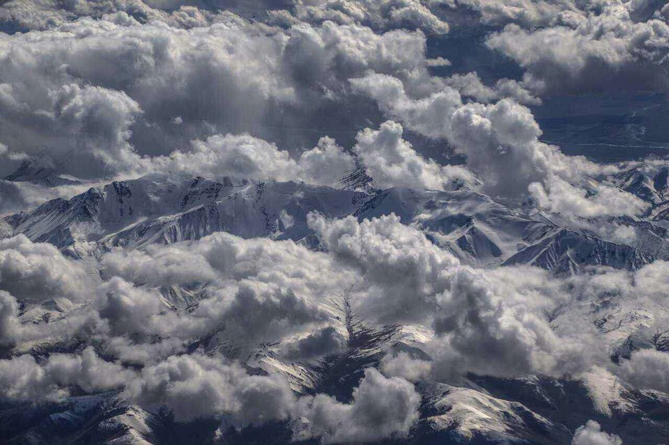 航拍，祁连雪山 