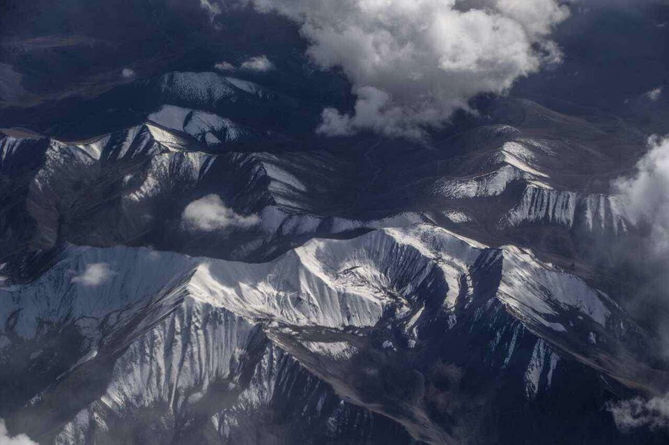 航拍，祁连雪山 