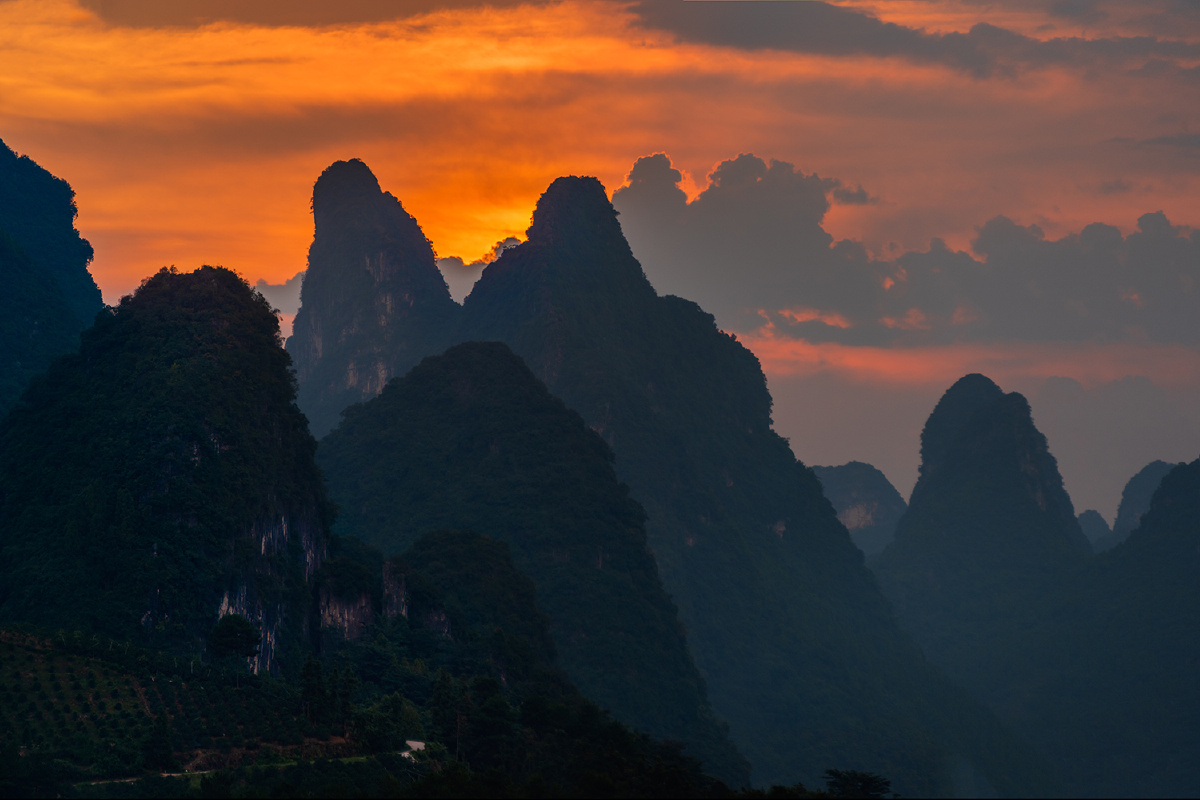 摄影俱乐部风光日落今日天空绝了晚霞,桂林,相公山阳朔还没有人打赏