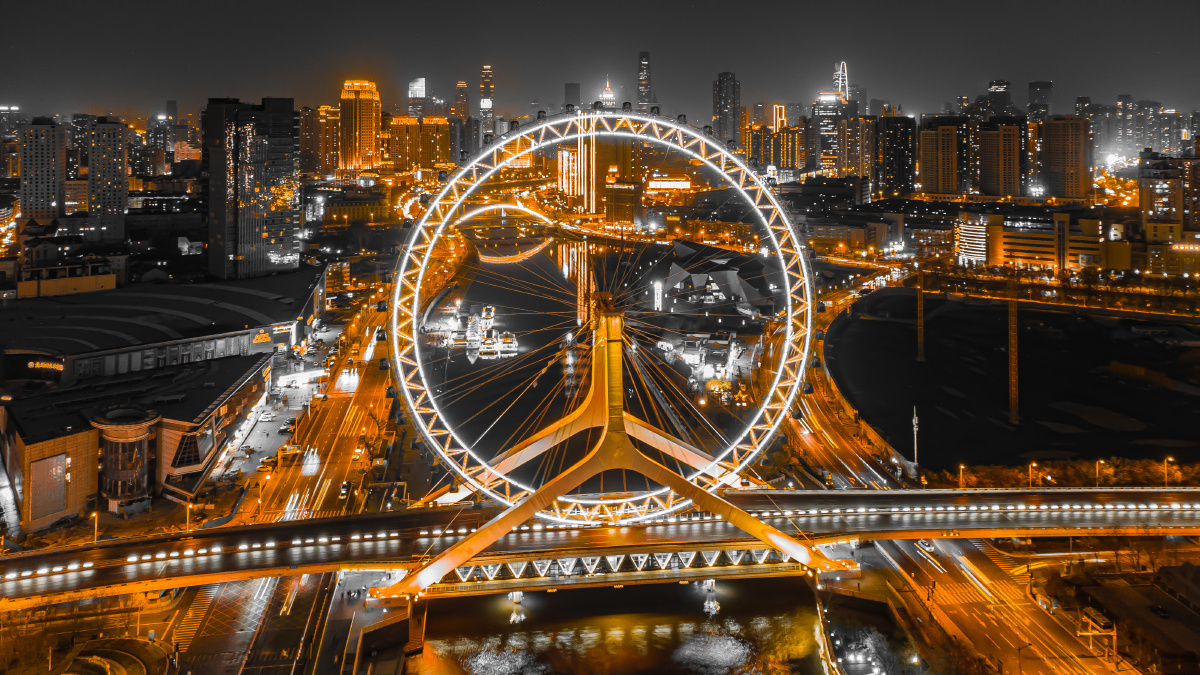 天津之眼黑金系列天津之眼thetientsineye全称天津永乐桥摩天轮the