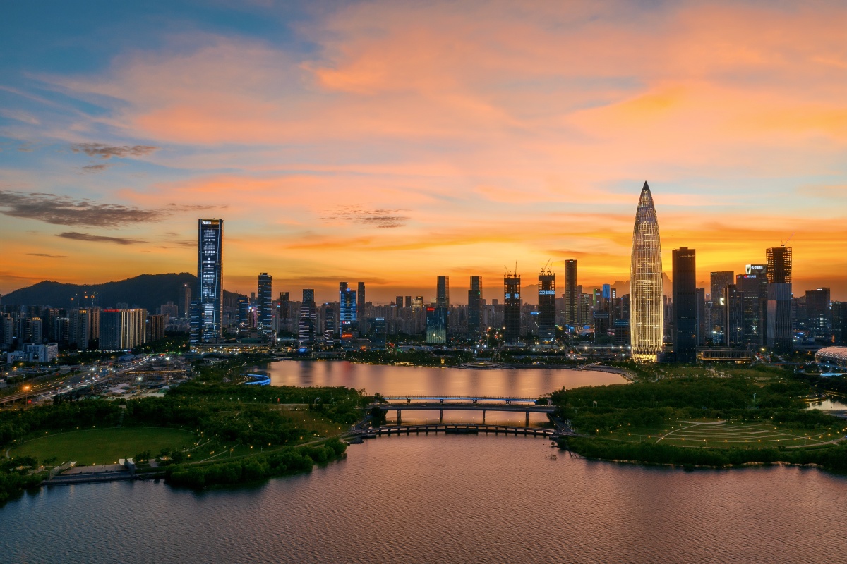 人才公园最美晚霞