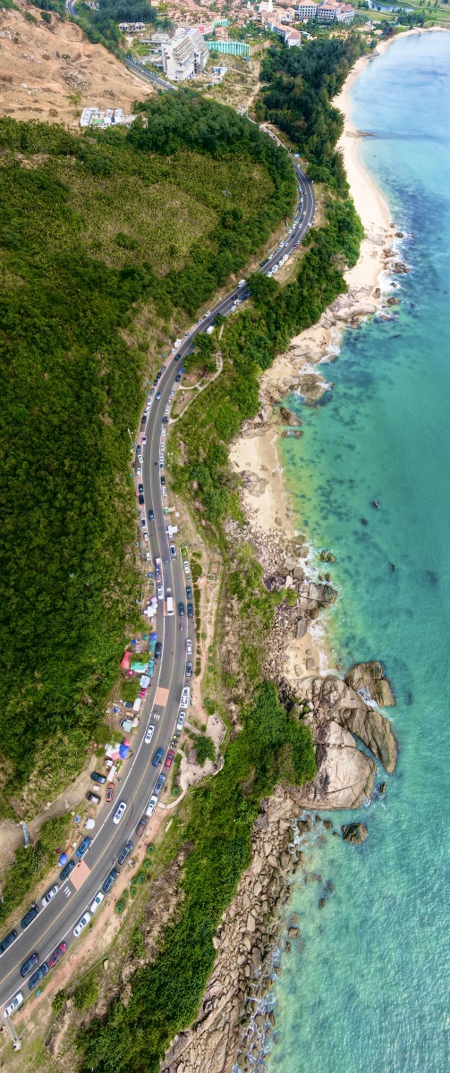 海南万宁海滩航拍图