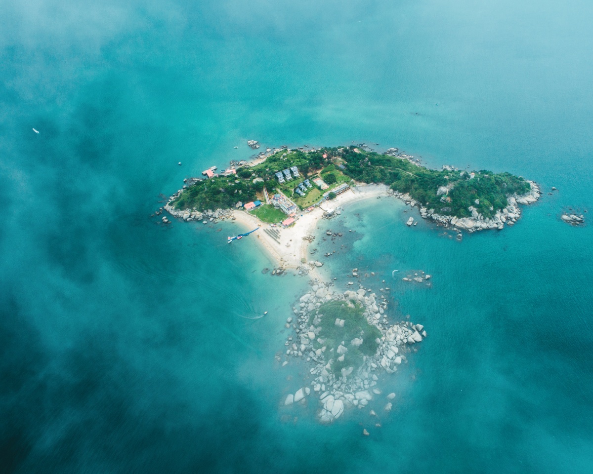 航拍惠东三角洲岛