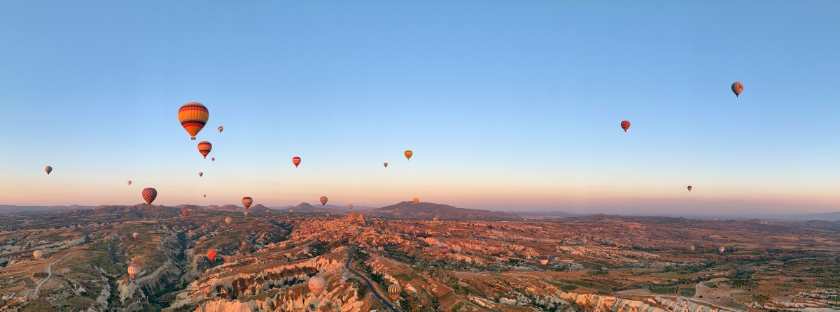 土耳其热气球超长全景 - 绿色蔬菜 - 图虫
