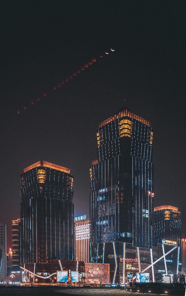纪念第一次观测月全食，葫芦串不够是因为零下十八度太冷了就提前撤了…