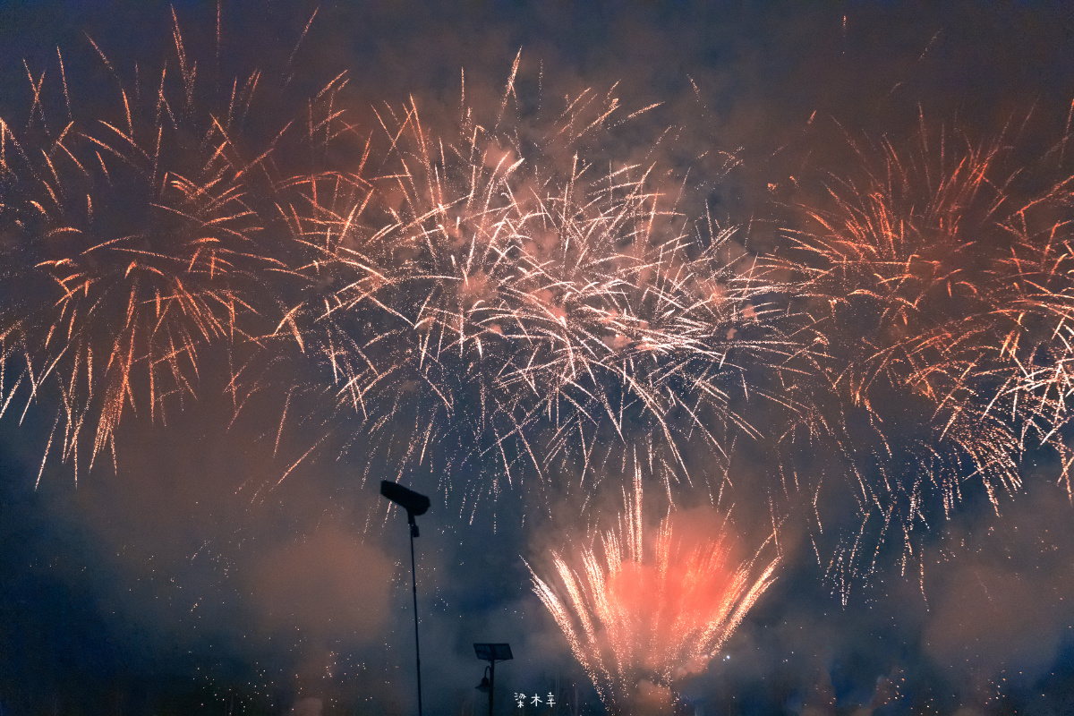 武汉花博会的烟花