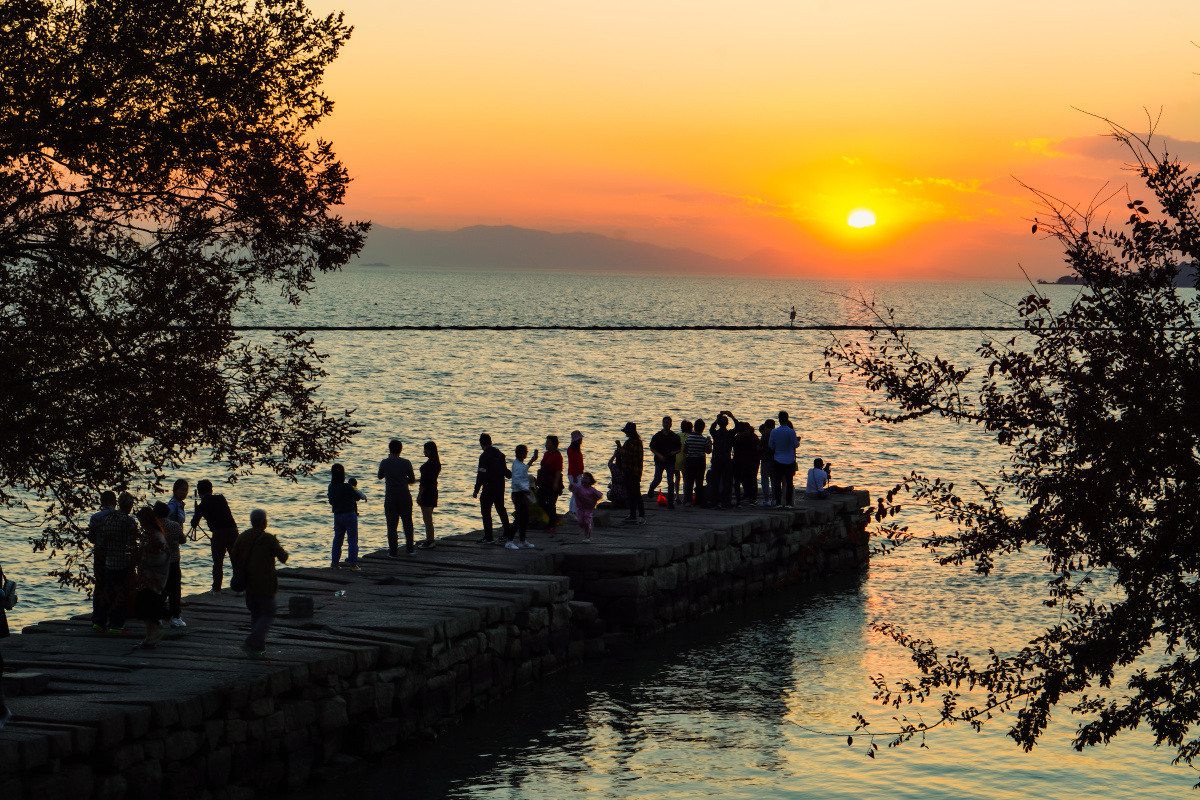 苏州太湖明月湾一个欣赏绝美夕阳的地方