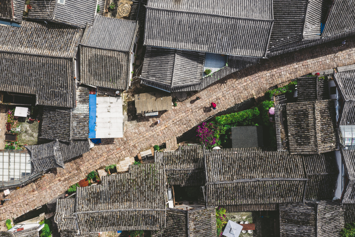 鸟瞰丽江古城