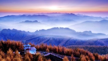 山峦之晨.1，摄影：于宝13947459558。