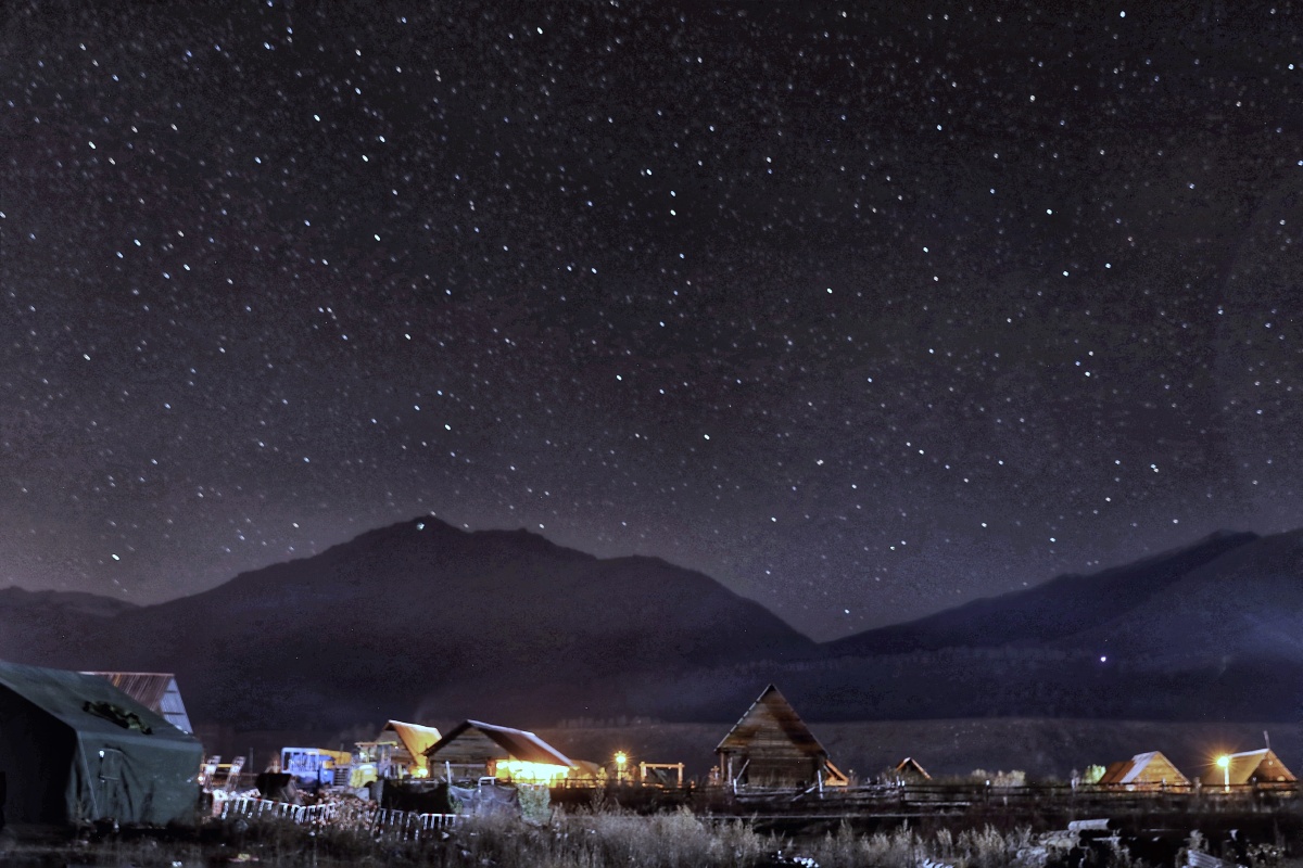 小村的夜新疆禾木村