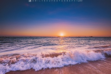 夕阳，赶海...