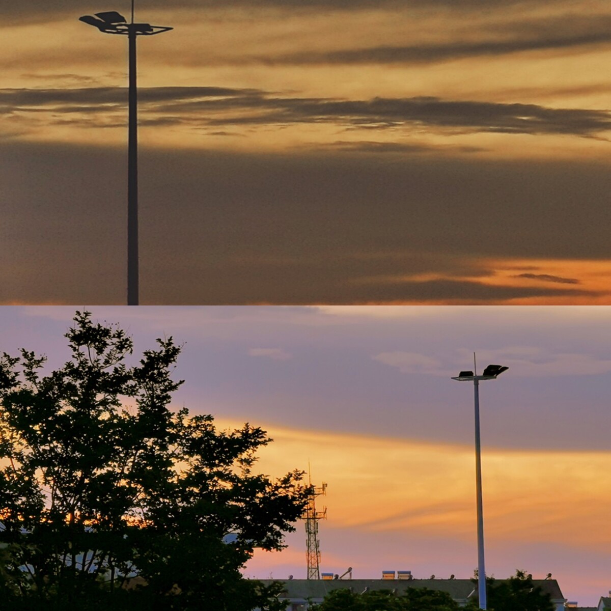 傍晚落日很喜欢落日余晖看霞光万丈房间窗户正对夕阳站在窗前看晚霞洒
