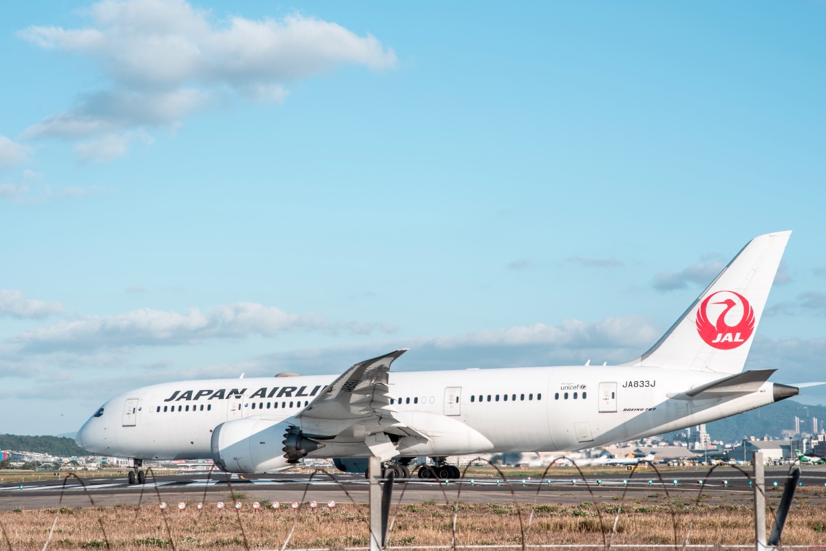 日本航空波音787-800 台北松山-东京羽田japan airlines boeing 787