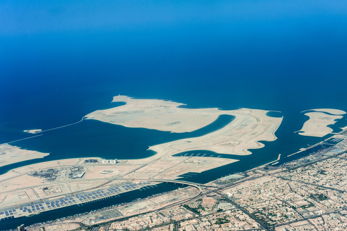 迪拜俯瞰摄于阿拉伯联合酋长国迪拜上空