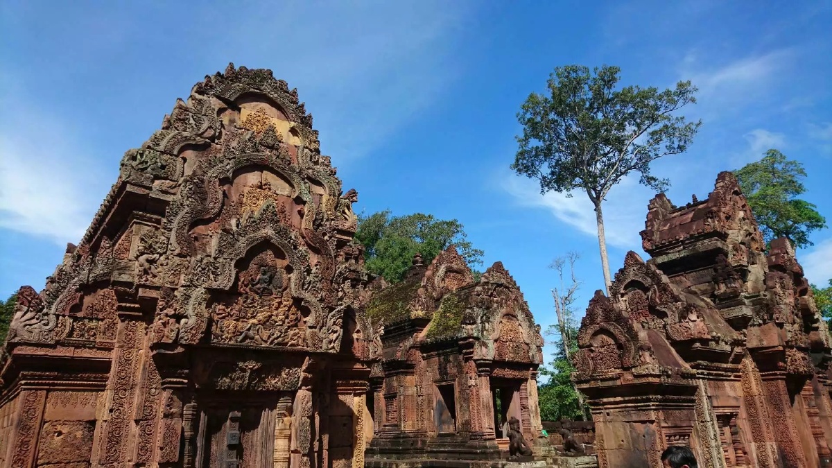 吴哥窟女王宫遗迹柬埔寨暹粒风光