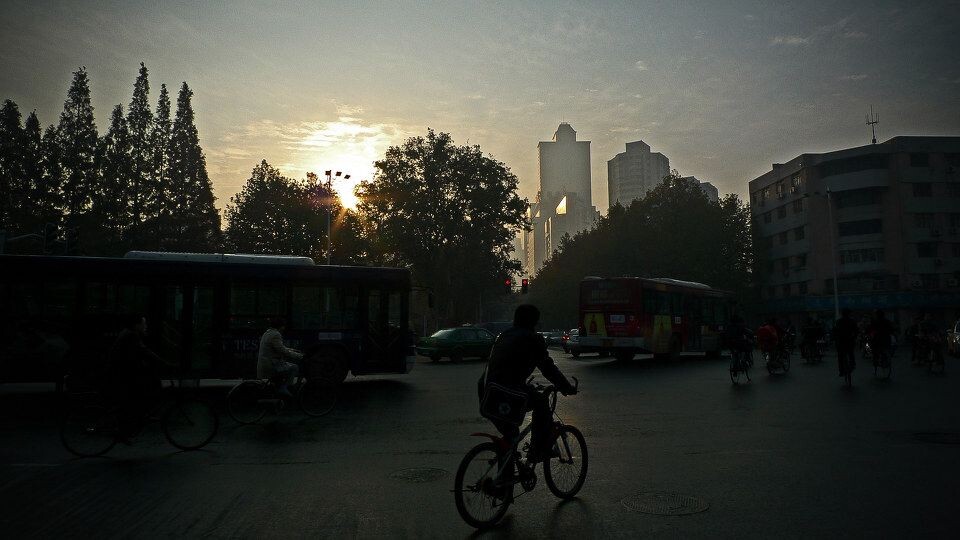 城市的早晨<br />
