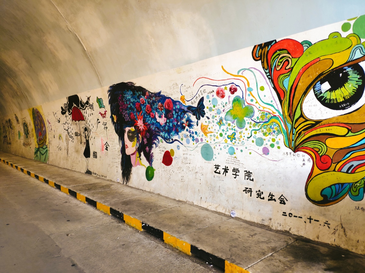 厦大的芙蓉隧道是中国最文艺的隧道,是中国最长的涂鸦隧道,这些漂亮的