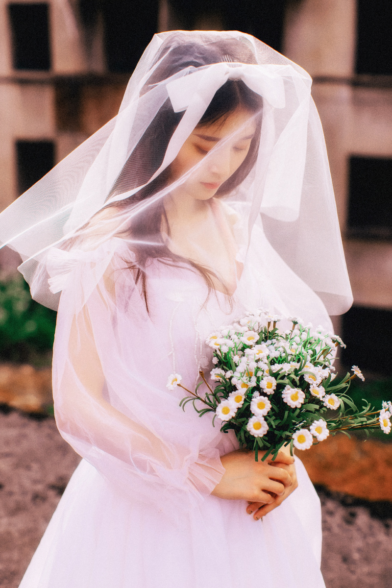 vintage少女婚纱写真