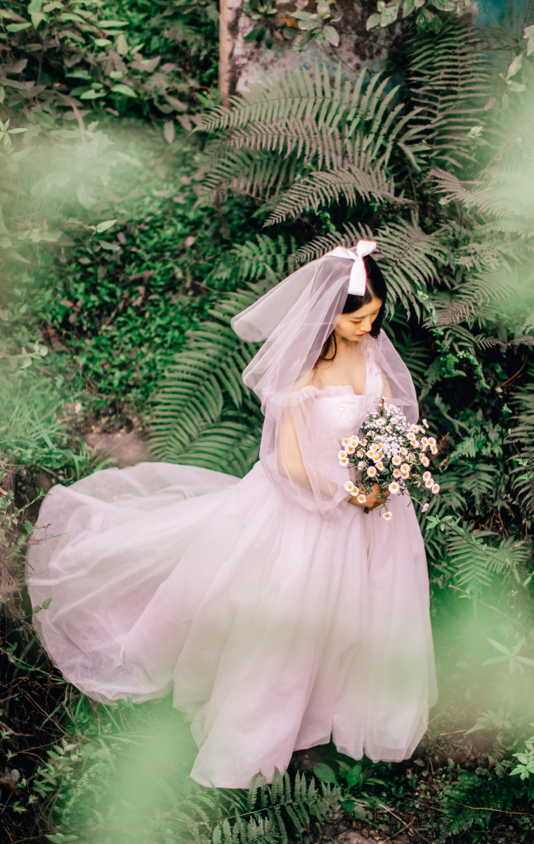 vintage少女婚纱写真