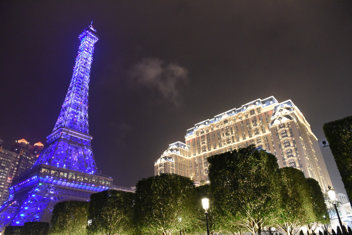 中国澳门街头夜景