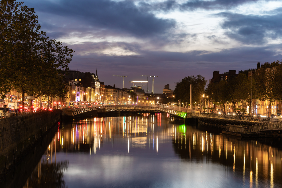 都柏林利菲河夜景