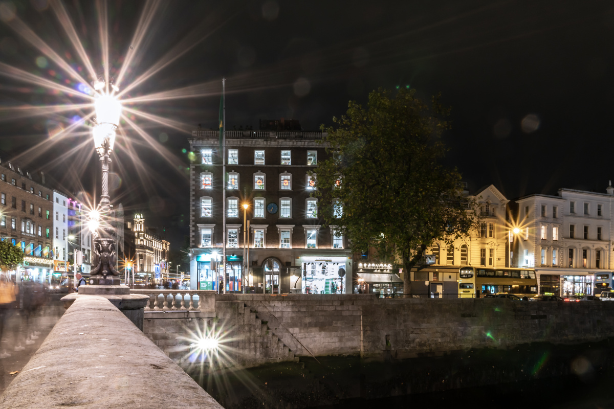 都柏林利菲河夜景