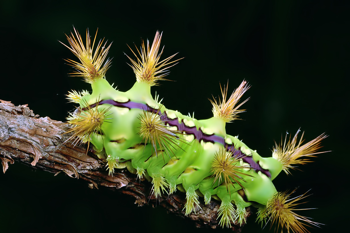 桑褐刺蛾幼虫 身上长满尖刺 毒性相当厉害 被蛰过才知道 ……心禅关注