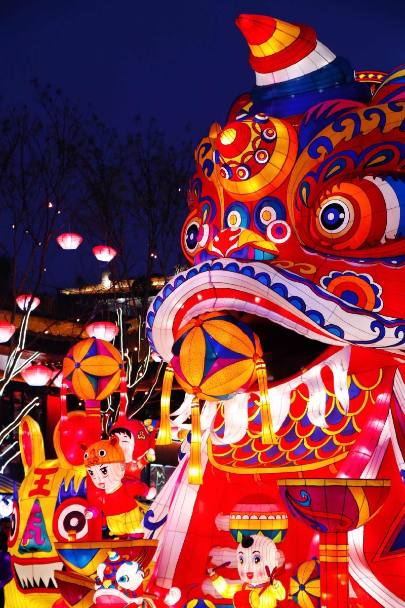 西安年最中国 花灯 狮子灯 春节