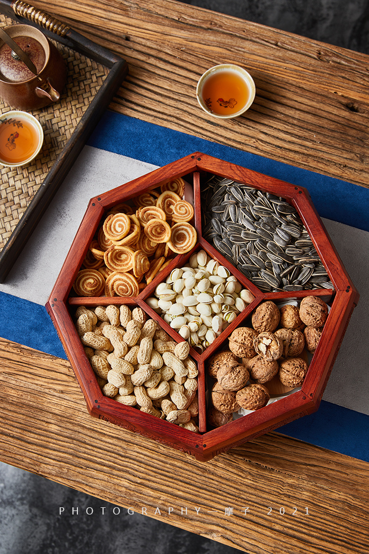 中式红木点心盘