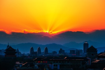 夕阳下
