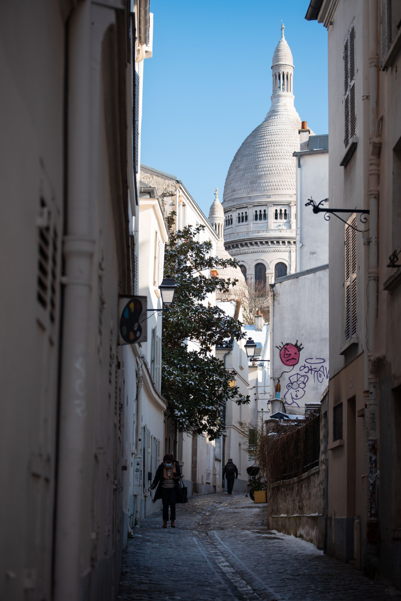 雪中巴黎蒙马特高地