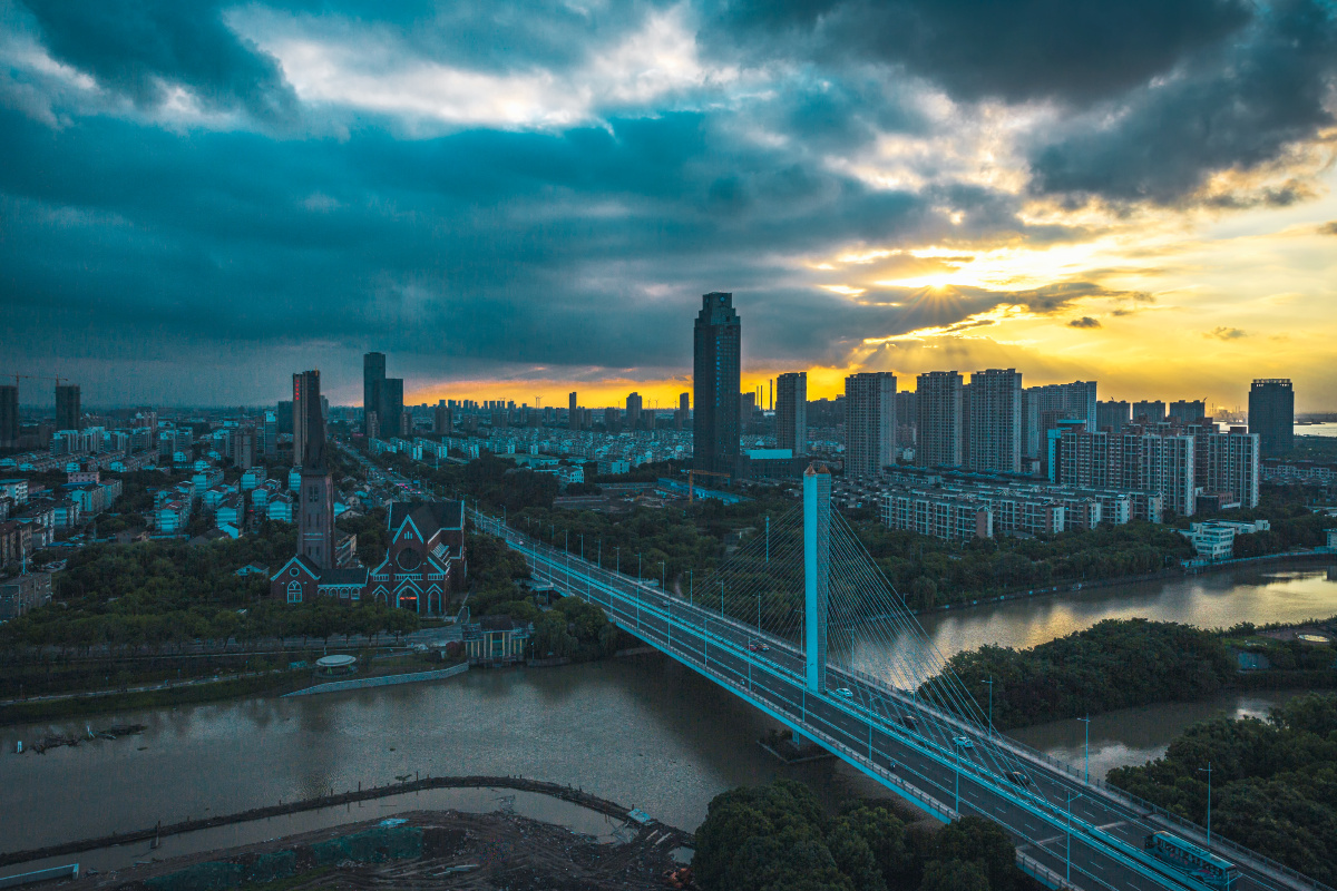 江阴五星桥暮色