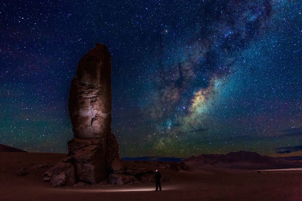 智利阿卡塔阿马沙漠的星空