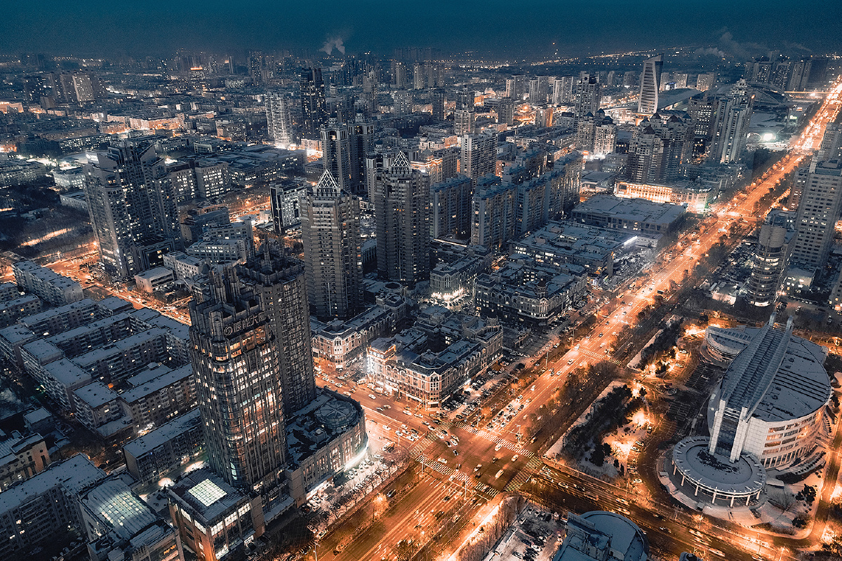 哈尔滨龙塔俯瞰