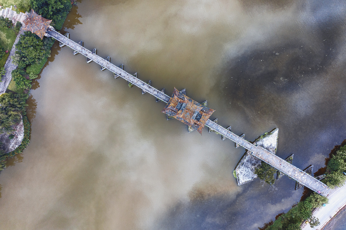 鸟瞰双龙桥 2021年9月20日,云南省红河哈尼族彝族自治州建水县,建水