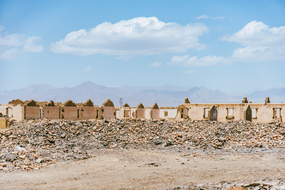 青海茫崖冷湖石油基地荒无人烟的戈壁滩上一个废弃的石油小镇